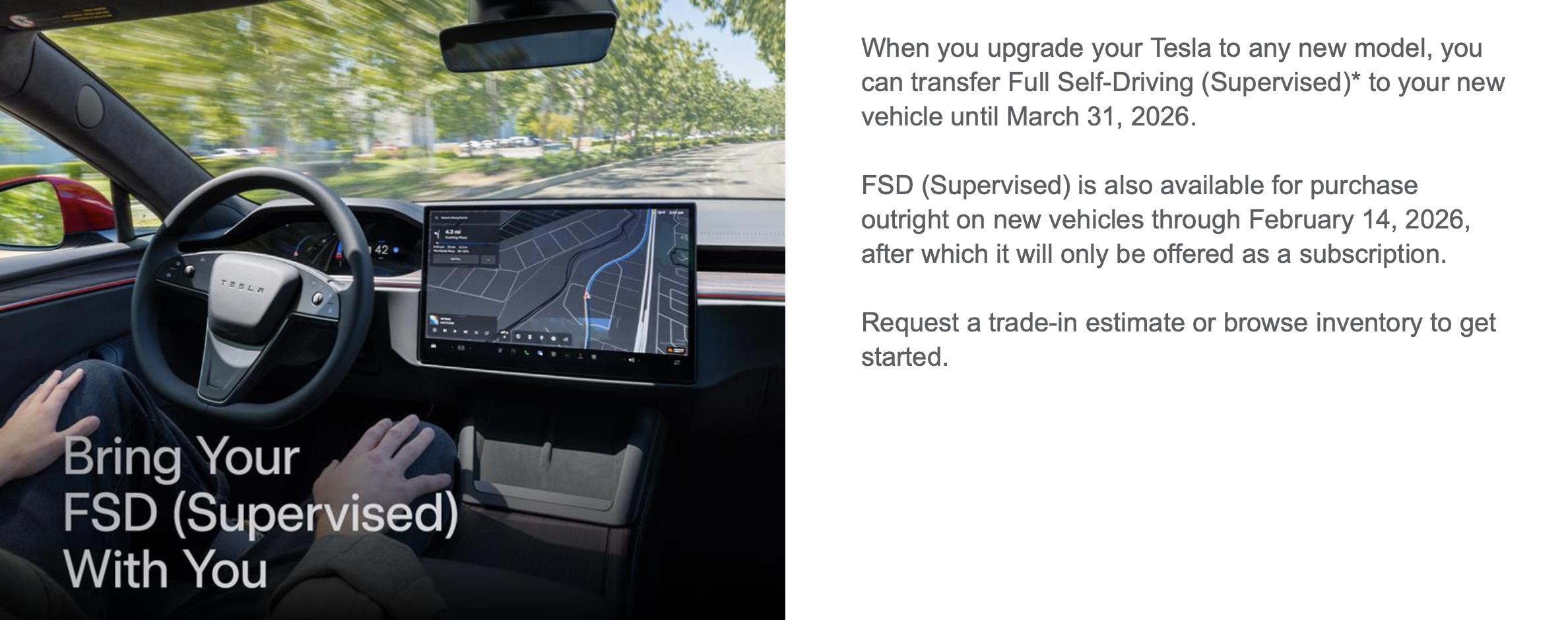FSD Transfer available until March 31
